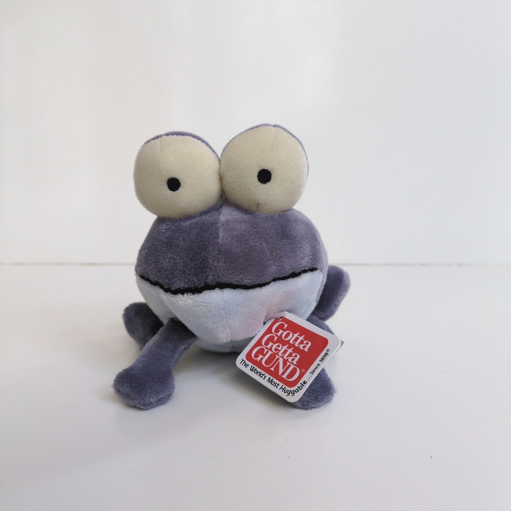 NWT Gund Plush Frog Purple Gray Spotted Stuffed Animal‎ Gotta Getta Retired